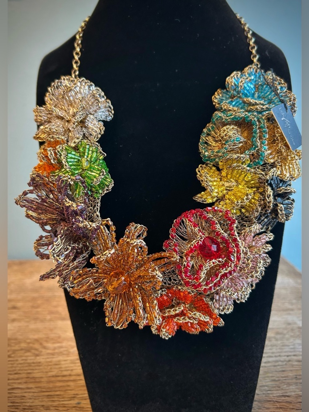 NWT Anthropologie Lavish by Tricia Milaneze Handmade beaded crocheted necklace